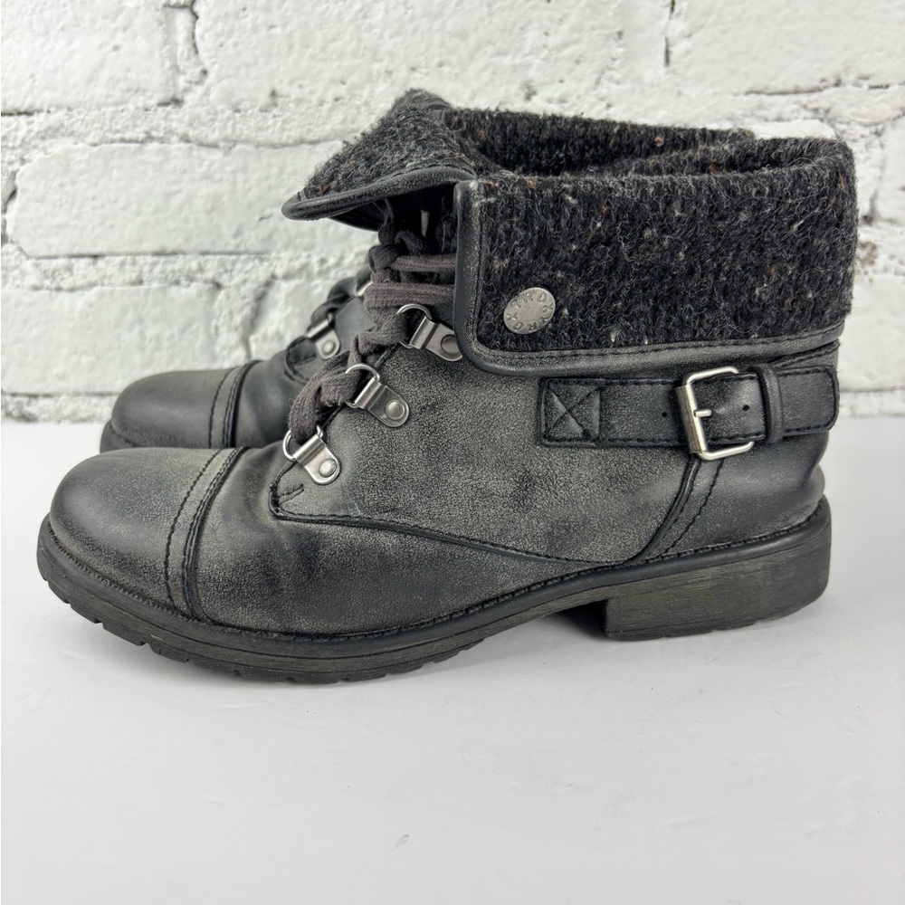 Vintage Y2K Roxy Gray Combat Boots with Fold-Over Cuff - Picture 3 of 5